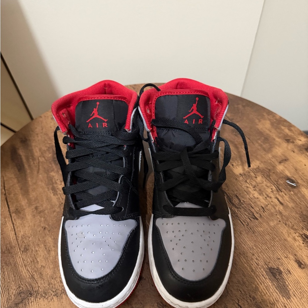Jordan Black and Red High-Top Sneakers